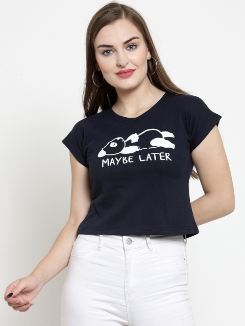 

Everlush Women Navy Blue Printed Top