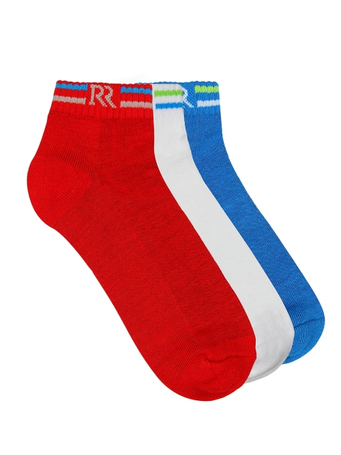 

ROMEO ROSSI Men Assorted Pack of 3 Ankle-length Socks, Blue