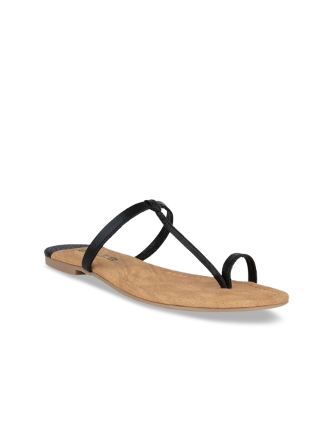 

SOLES Women Black Solid One Toe Flats