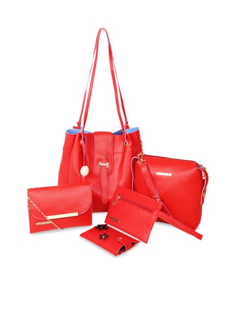 

Bagsy Malone Set of 5 Solid Shoulder Bag, Red