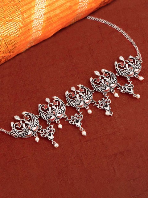 

Studio Voylla Silver-Plated Oxidised Necklace