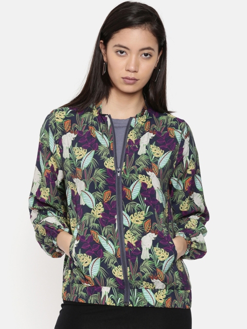 

Chumbak Women Navy Blue Printed Jacket