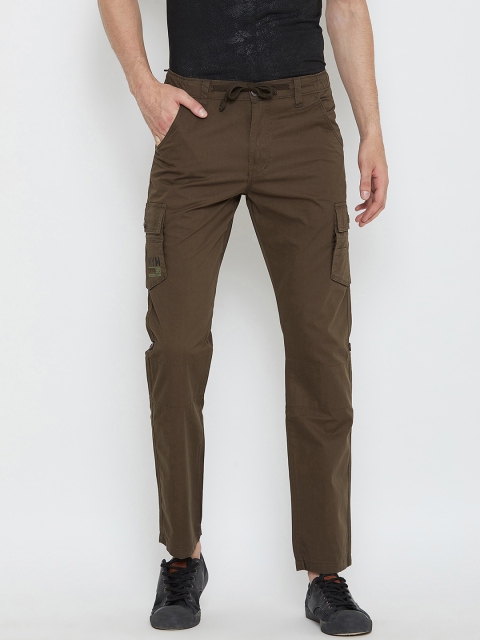 

Wear Your Mind Men Brown Regular Fit Solid Cargos