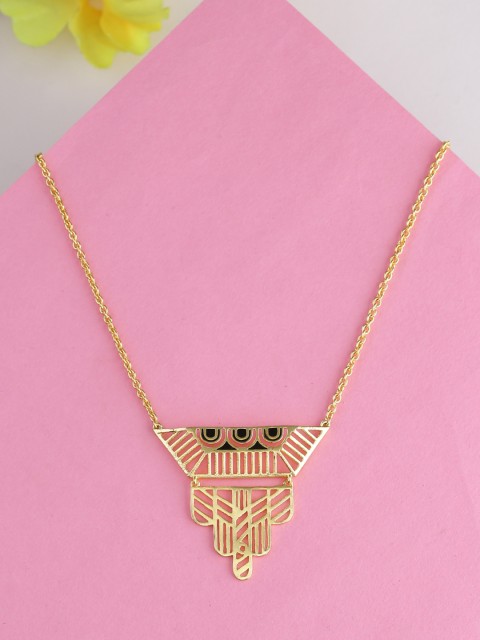 Studio Voylla Gold-Toned Brass-Plated Oxidised Necklace