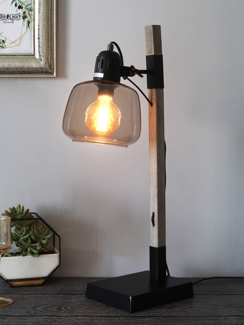

OddCroft Brown & Black Solid Bedside Table Lamp