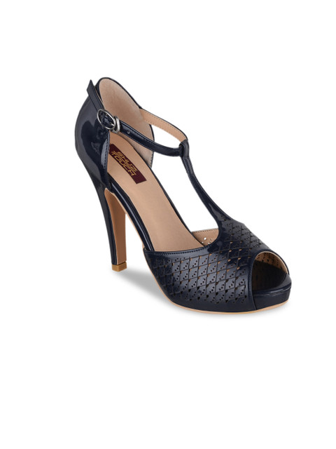 

SHUZ TOUCH Women Navy Blue Solid Peep Toes