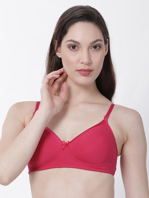 

DIXCY SCOTT Slimz Pink Solid Non-Wired Lightly Padded Everyday Bra PR8848BR