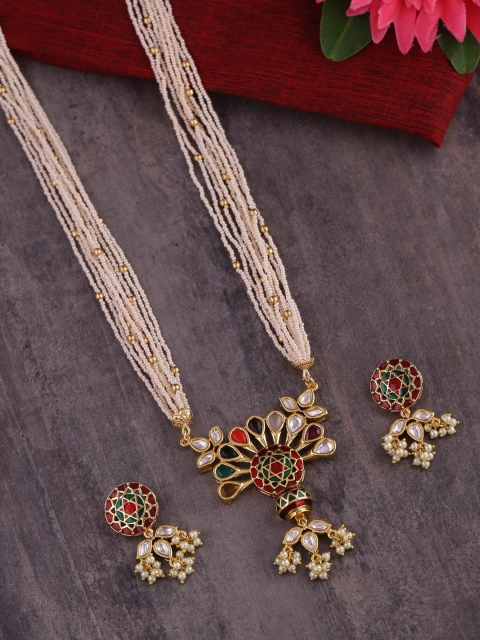 

Studio Voylla Women Gold-Toned & White Jewellery Set