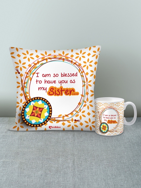 

Archies White & Mustard Rakhi Combo Gift Set