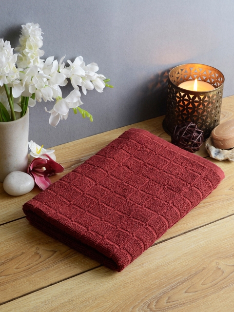 

Softweave Women Maroon Check Patterned 280 GSM Bath Towel