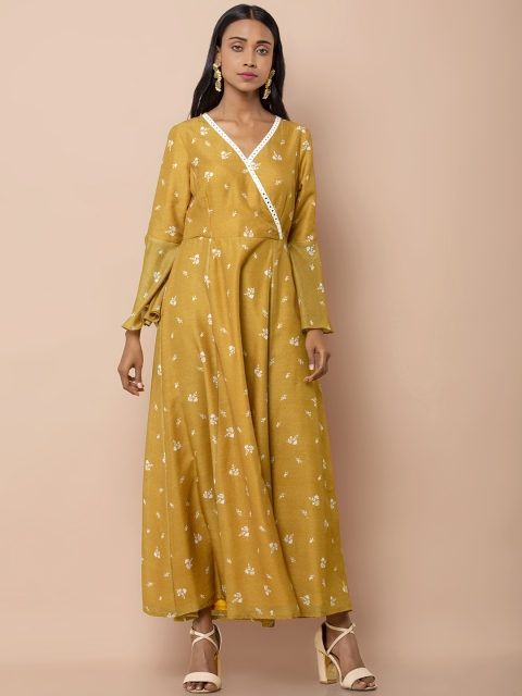 

INDYA Women Yellow Fit and Flare Dress