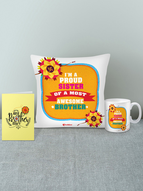 

Archies White & Yellow Rakshabandhan Combo Gift Set