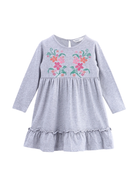 

Beebay Girls Grey A-Line Embroidered Dress