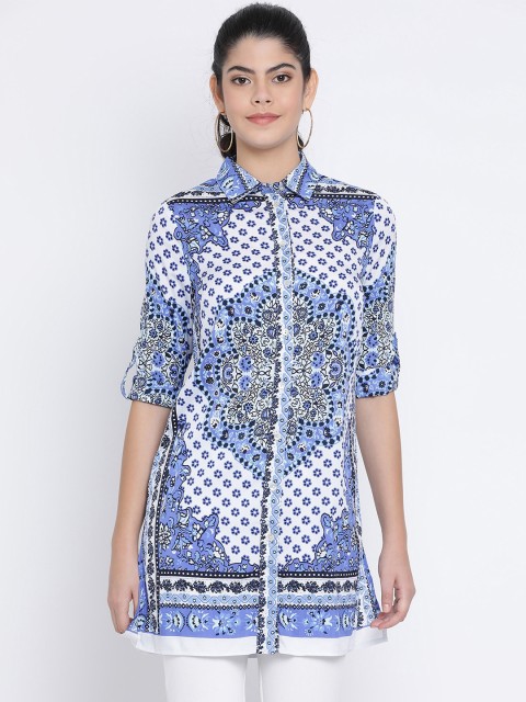 

Oxolloxo Women Blue Printed Tunic