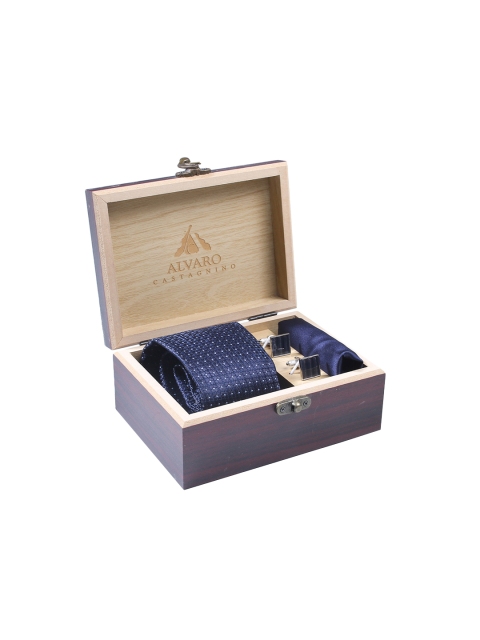 

Alvaro Castagnino Men Blue & Silver-Toned Accessory Gift Set