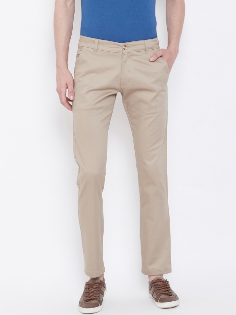 

The Dry State Men Beige Regular Fit Solid Trousers