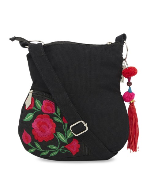 

Pick Pocket Black Self Design Sling Bag