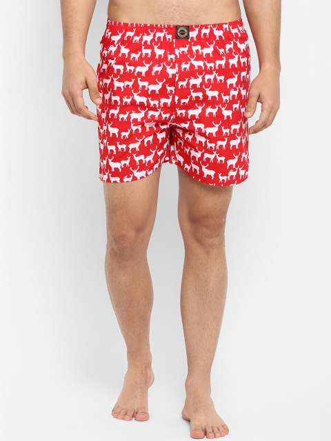 

Joven Men Red Printed Regular-Fit Boxers JB1P