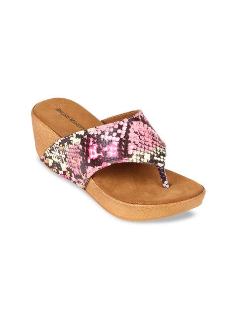 

Bruno Manetti Women Pink Animal Print Heels