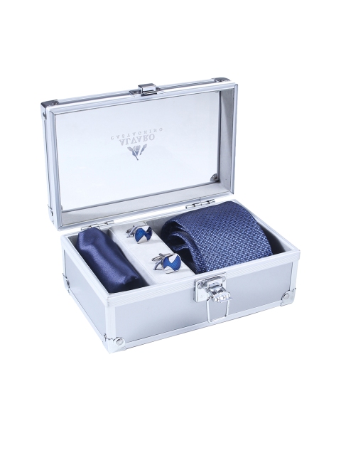 

Alvaro Castagnino Men Blue & Silver-Toned Accessory Gift Set