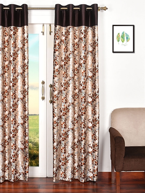 

Ariana Brown & Off-White Single Long Door Curtain