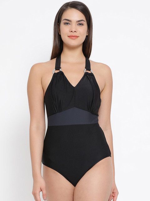 

Clovia Women Black Solid Padded Swimsuit SM0106P13XL