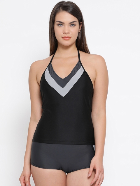 

Clovia Women Black Solid High Rise Boyshort Swim Set
