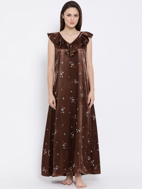 

Clovia Brown Printed Nightdress NS0815P06XS