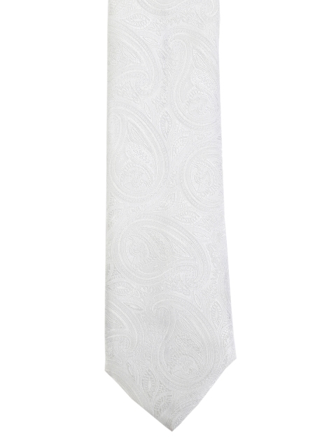 

Calvadoss White Woven Design Broad Tie