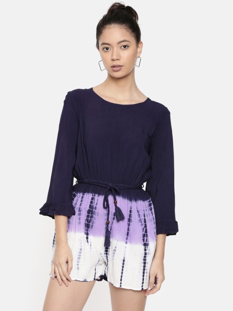 

Chumbak Navy Blue Printed Playsuit