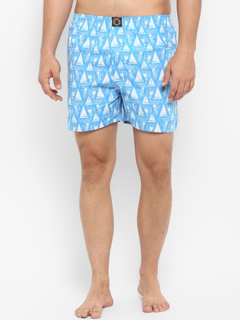 

Joven Men Blue & White Printed Regular-Fit Boxers JB1P