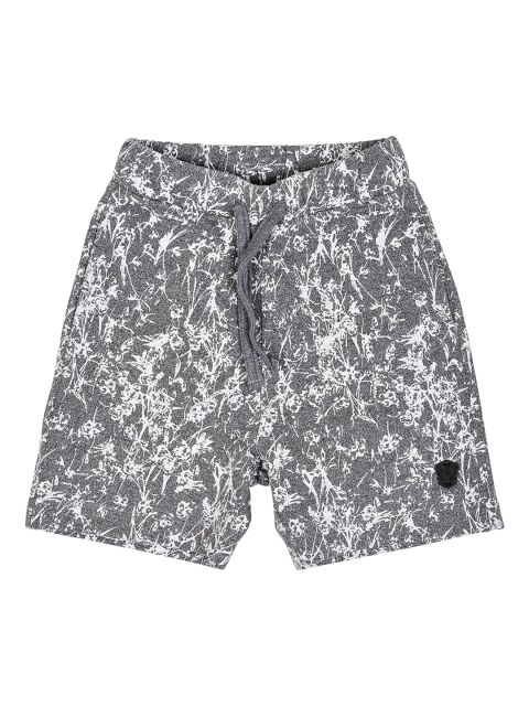 

Lil Tomatoes Boys Grey & White Printed Regular Fit Regular Shorts