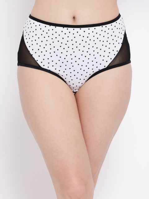 

Clovia Women White & Black Printed High Rise Hipster Briefs PN3250P18XL