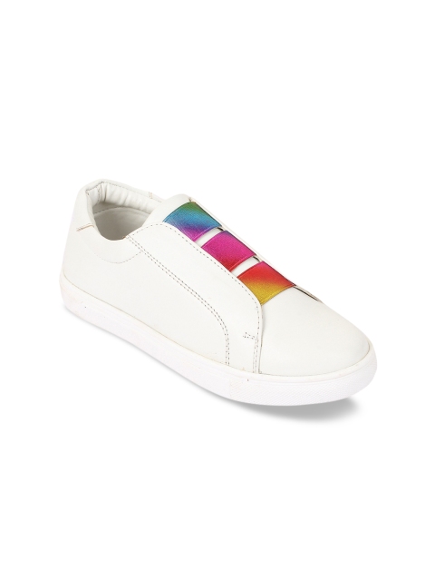 

Bruno Manetti Women White Slip-On Sneakers