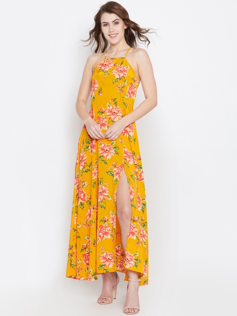 

Berrylush Women Yellow & Red Floral Print Maxi Dress