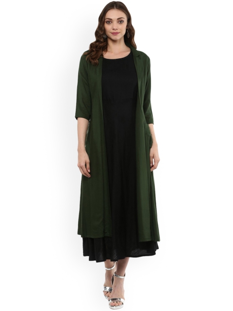 

Idalia Women Green Solid Open Front Shrug