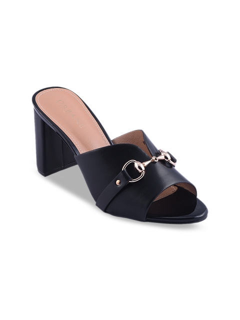 

URBANE Women Black Solid Sandals