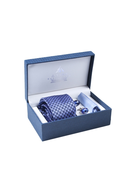 

Alvaro Castagnino Men Blue & Silver-Toned Accessory Gift Set