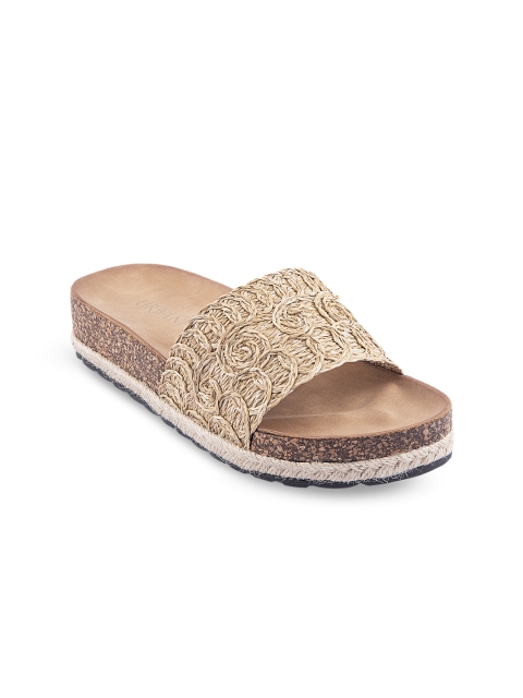 

URBANE Women Beige Woven Design Heels