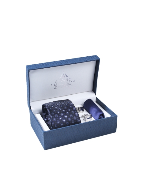 

Alvaro Castagnino Men Blue & Silver-Toned Accessory Gift Set