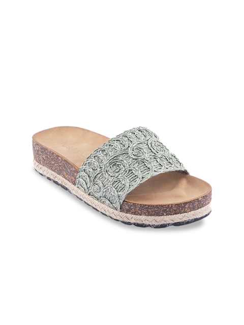 

URBANE Women Green Woven Design Heels