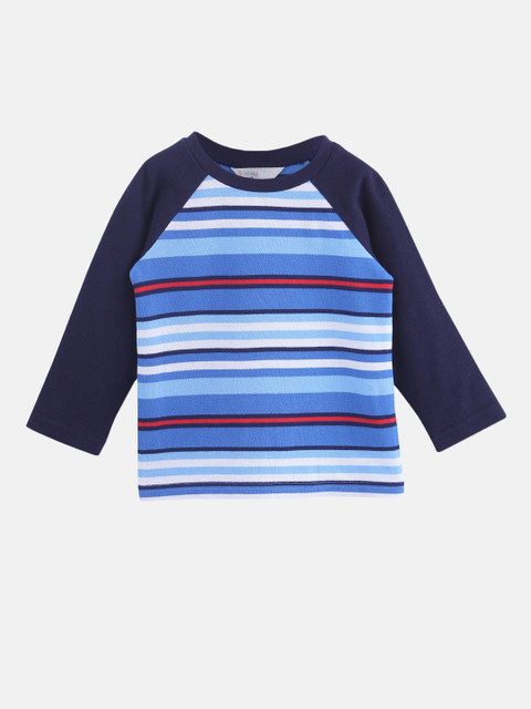 

Beebay Boys Multicoloured Striped Round Neck T-shirt, Multi