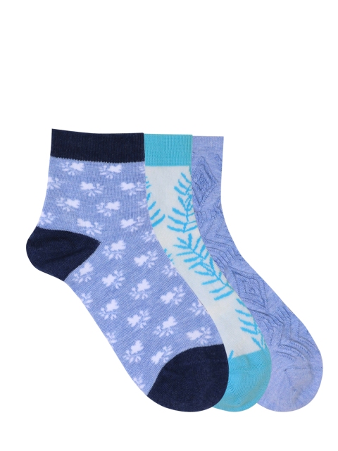 

Mustang Women Pack of 3 Blue Ankle-Length Socks