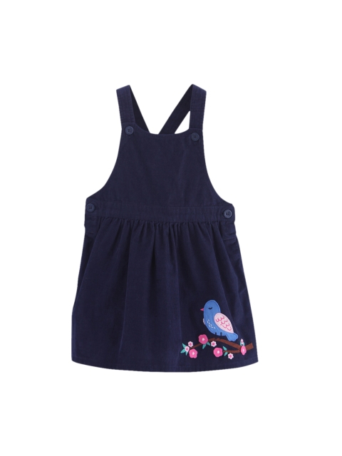 

Beebay Girls Navy Blue Solid Pinafore Dress