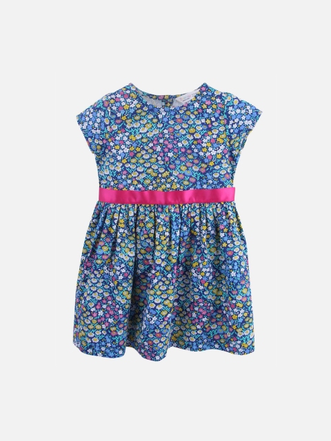 

Beebay Girls Blue Floral Printed A-Line Dress