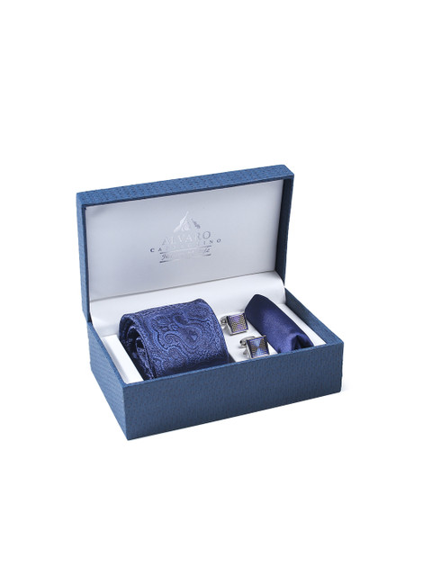 

Alvaro Castagnino Men Blue & Silver-Toned Accessory Gift Set