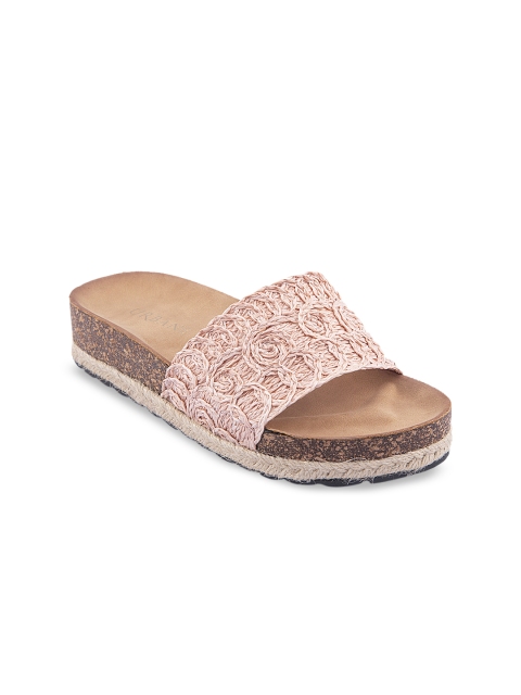 

URBANE Women Beige Woven Design Heels