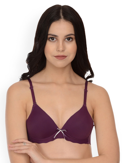 

mod & shy Purple Solid Non-Wired Lightly Padded T-shirt Bra MS05