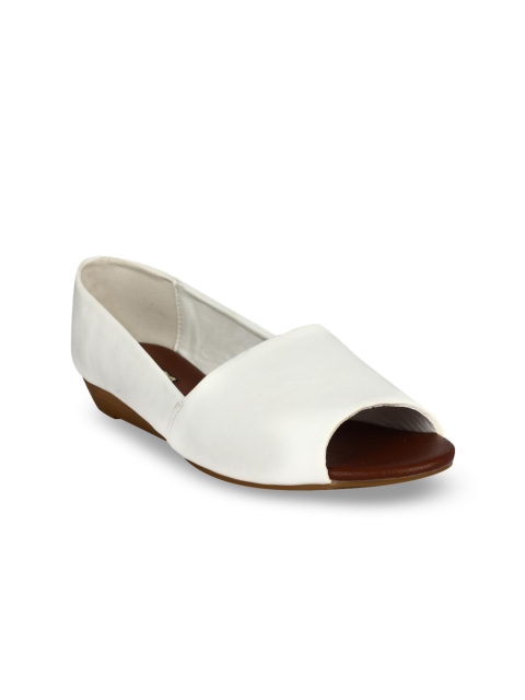 

Flat n Heels Women White Solid Peep Toes