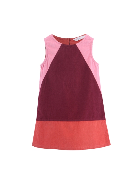 

Beebay Girls Maroon Colourblocked A-Line Dress